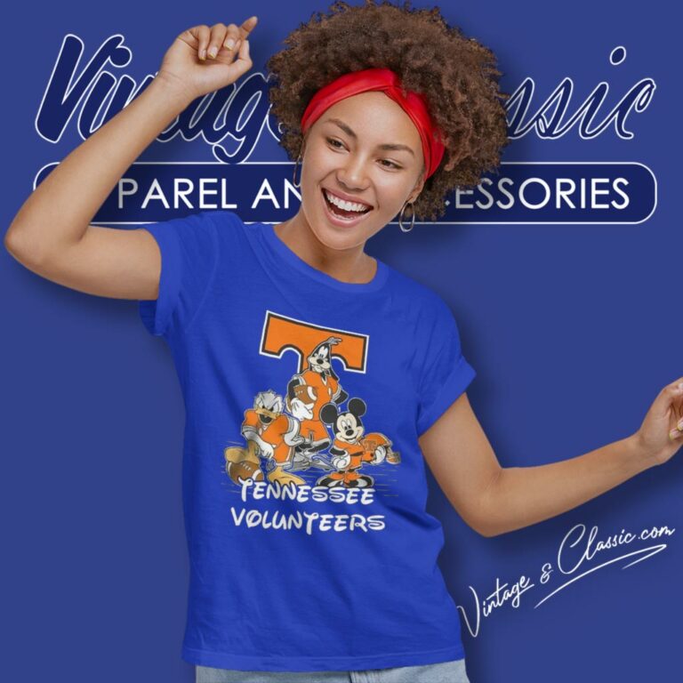 Tennessee Volunteers Mickey Mouse Donald Duck Goofy Women T Shirt Tennessee Volunteers Mickey Mouse Donald Duck Goofy Women T Shirt