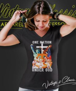 Tennessee Volunteers One Nation Under God V Neck TShirt