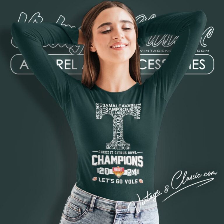 Tennessee Volunteers Players Names 2024 Cheez It Citrus Bowl Champions Lets Go Vols Long Sleeve Tee Tennessee Volunteers Players Names 2024 Cheez It Citrus Bowl Champions Lets Go Vols Long Sleeve Tee