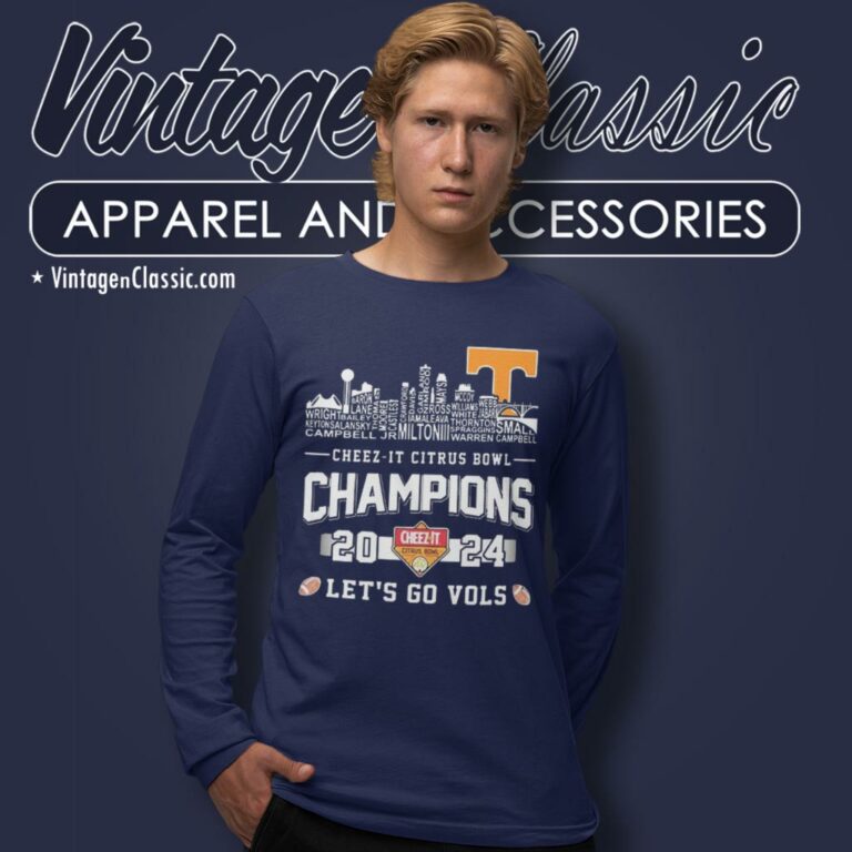 Tennessee Volunteers Skyline Players Name 2024 Cheez It Citrus Bowl Champions Long Sleeve Tee Tennessee Volunteers Skyline Players Name 2024 Cheez It Citrus Bowl Champions Long Sleeve Tee