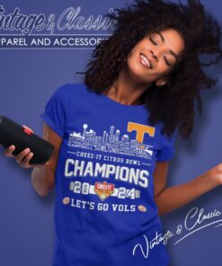 Tennessee Volunteers Skyline Players Name 2024 Cheez It Citrus Bowl Champions Women T Shirt