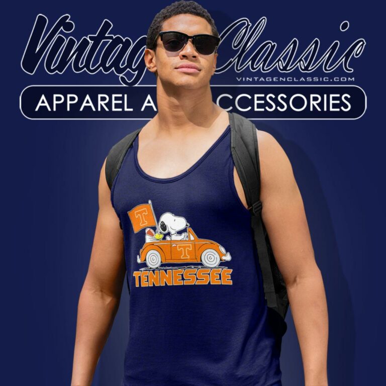 Tennessee Volunteers Snoopy Driving Car Tank Top Racerback Tennessee Volunteers Snoopy Driving Car Tank Top Racerback