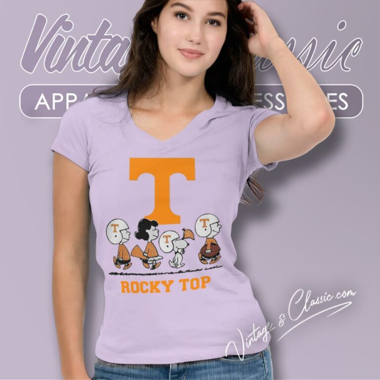 Tennessee Volunteers Snoopy The Peanuts V Neck TShirt Tennessee Volunteers Snoopy The Peanuts V Neck TShirt