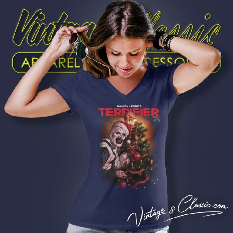 Terrifier Merry Artmas V Neck TShirt Terrifier Merry Artmas V Neck TShirt