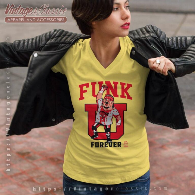 Terry Funk Shirt Funk You Forever Ringer V Neck TShirt Terry Funk Shirt Funk You Forever Ringer V Neck TShirt