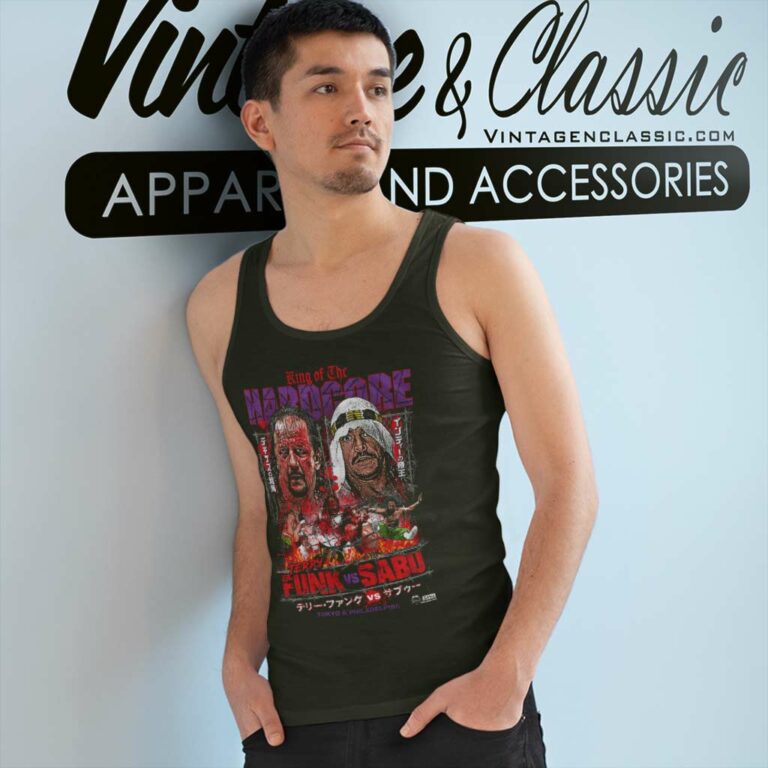 Terry Funk Vs Sabu King Of The Hardcore Tank Top Racerback Terry Funk Vs Sabu King Of The Hardcore Tank Top Racerback