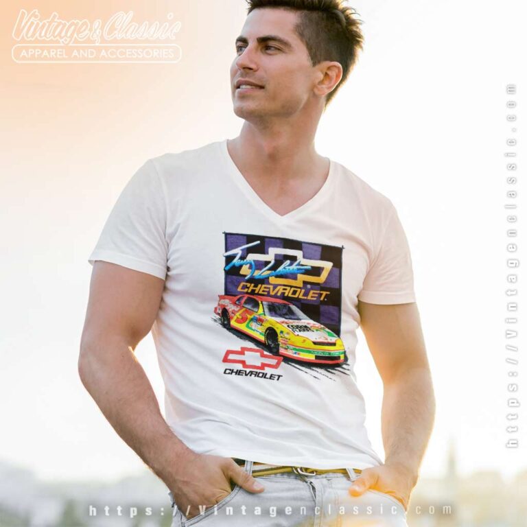 Terry Labonte Chevrolet Nascar Vintage V Neck TShirt Terry Labonte Chevrolet Nascar Vintage V Neck TShirt