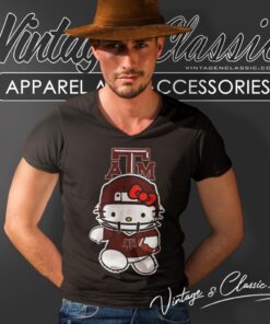 Texas A And M Aggies Hello Kitty V Neck TShirt