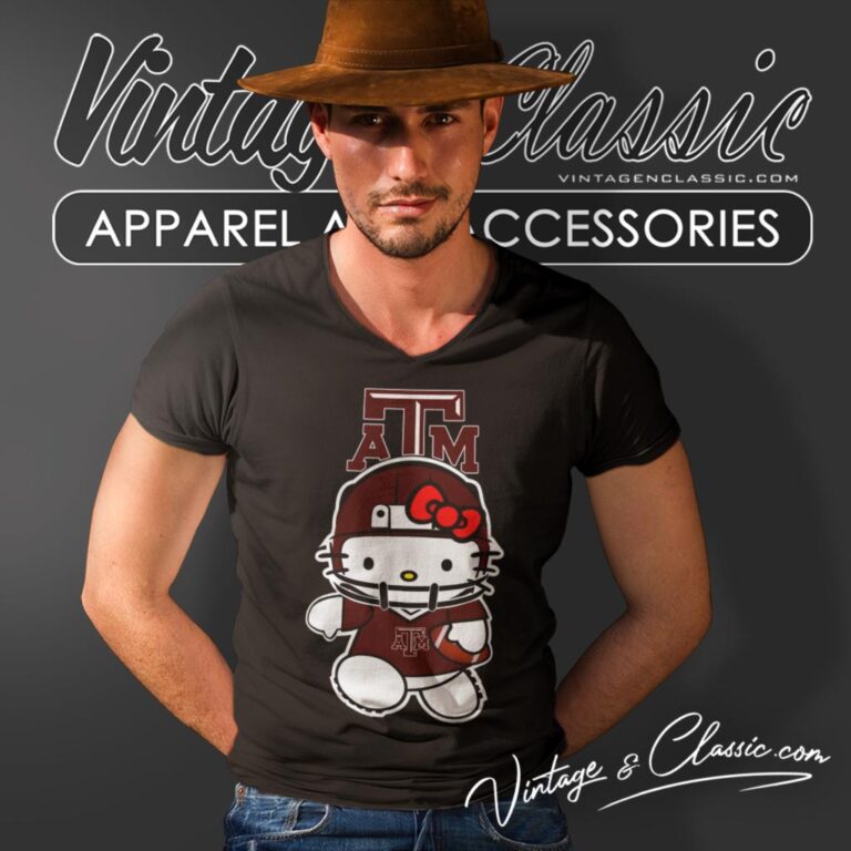 Texas A And M Aggies Hello Kitty V Neck TShirt Texas A And M Aggies Hello Kitty V Neck TShirt