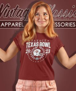 Texas Am Aggies 2023 Taxact Texas Bowl Game Women T Shirt