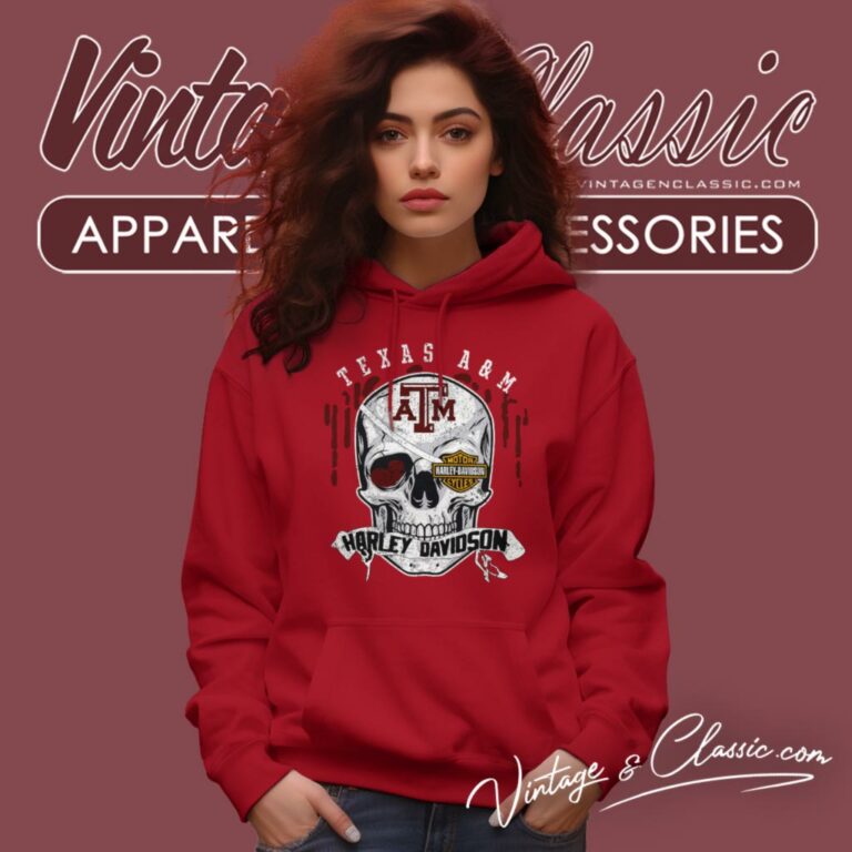 Texas Am University Harley Davidson Skull Hoodie Texas Am University Harley Davidson Skull Hoodie