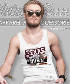 Texas Am Vs Oklahoma State Cowboys 2023 Taxact Texas Bowl Head To Head Tank Top Racerback