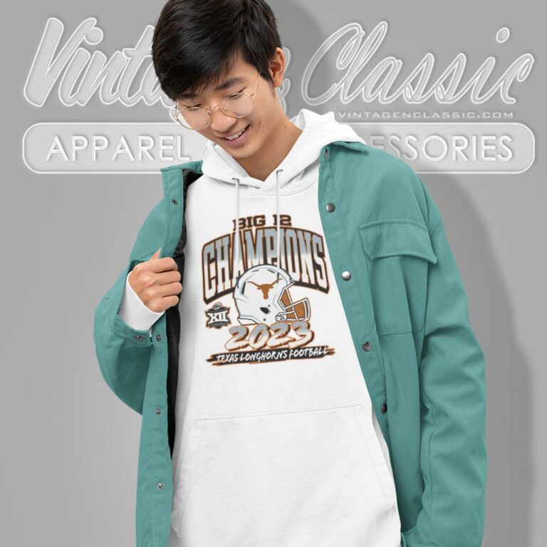 Texas Longhorns 2023 Big 12 Football Champions Helmet Hoodie Texas Longhorns 2023 Big 12 Football Champions Helmet Hoodie