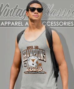 Texas Longhorns 2023 Big 12 Football Champions Helmet Tank Top Racerback