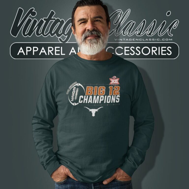Texas Longhorns 2023 Big 12 Football Champions Long Sleeve Tee Texas Longhorns 2023 Big 12 Football Champions Long Sleeve Tee