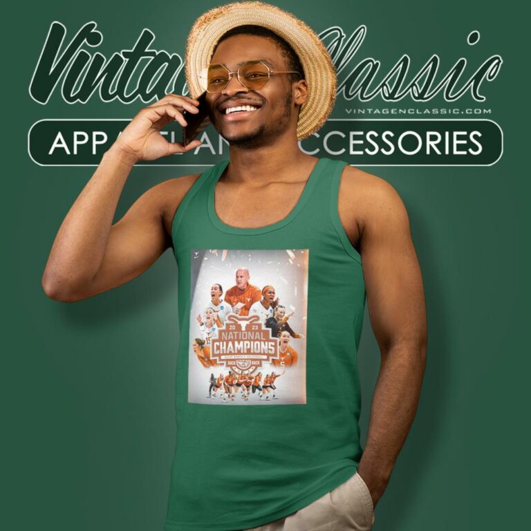 Texas Longhorns Back 2 Back 2023 Ncaa Womens Volleyball National Champions Poster Tank Top Racerback Texas Longhorns Back 2 Back 2023 Ncaa Womens Volleyball National Champions Poster Tank Top Racerback