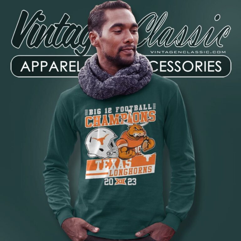 Texas Longhorns Mascot Big 12 Football Champions 2023 Long Sleeve Tee Texas Longhorns Mascot Big 12 Football Champions 2023 Long Sleeve Tee