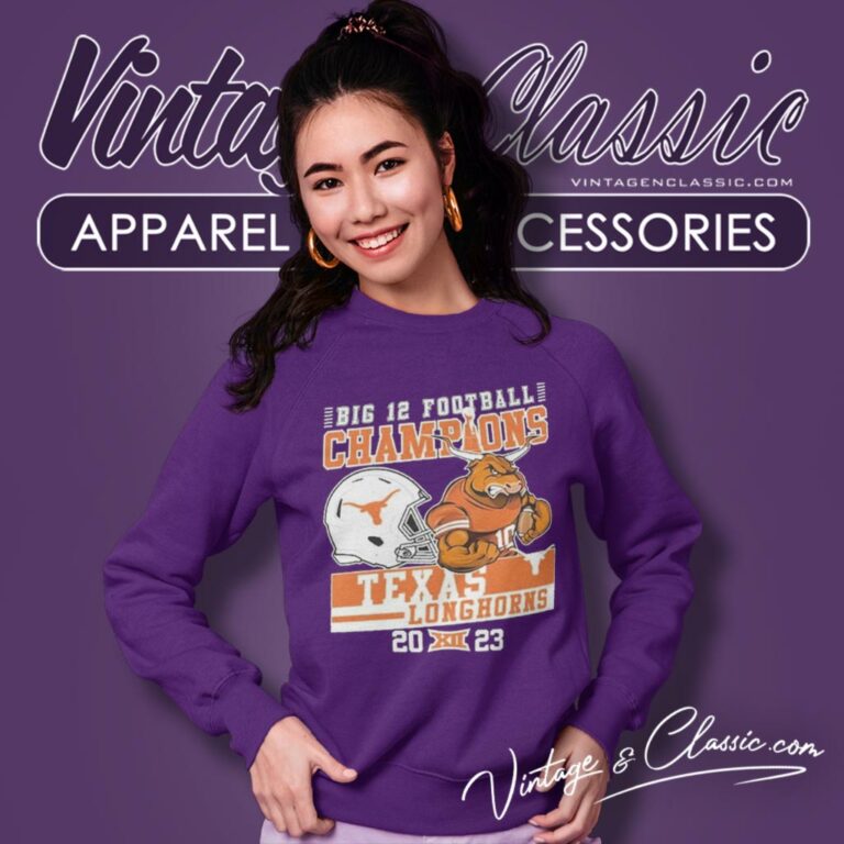 Texas Longhorns Mascot Big 12 Football Champions 2023 Sweatshirt Texas Longhorns Mascot Big 12 Football Champions 2023 Sweatshirt