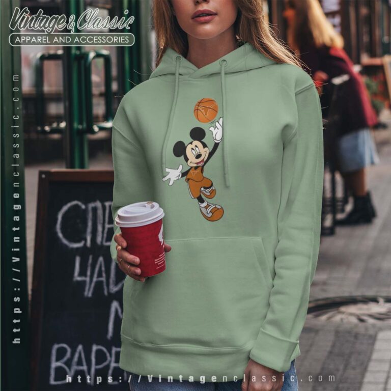 Texas Longhorns Mickey Basketball NCAA March Madness Hoodie Women Texas Longhorns Mickey Basketball NCAA March Madness Hoodie Women
