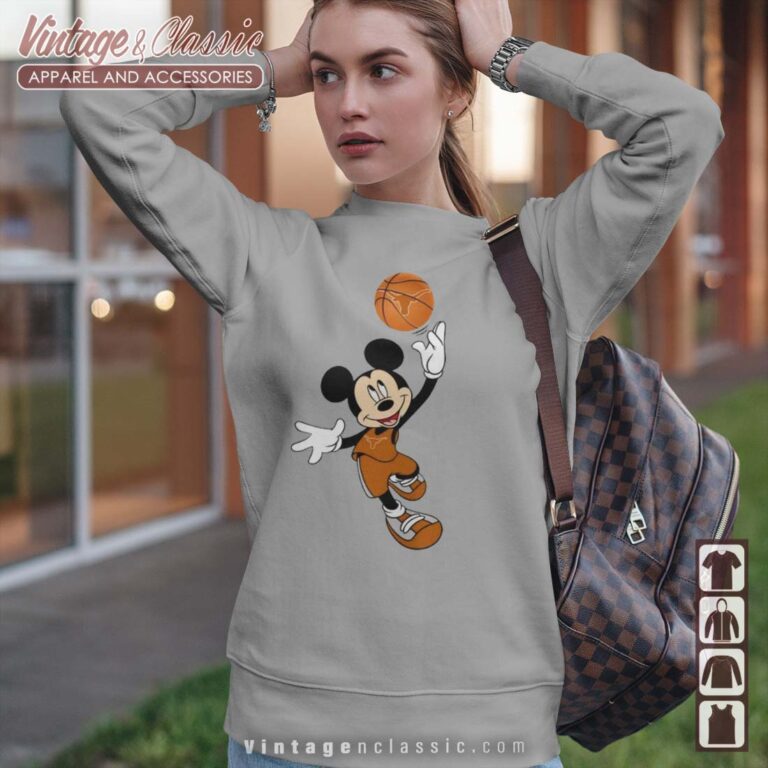 Texas Longhorns Mickey Basketball NCAA March Madness Sweetshirt Texas Longhorns Mickey Basketball NCAA March Madness Sweetshirt