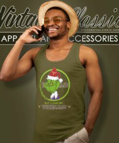 Texas Longhorns Ncaa Christmas Grinch Shirt I Hate People But I Love My Texas Tank Top Racerback
