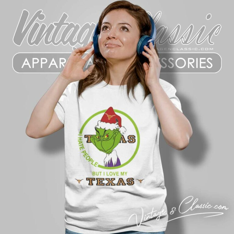 Texas Longhorns Ncaa Christmas Grinch Shirt I Hate People But I Love My Texas Women TShirt Texas Longhorns Ncaa Christmas Grinch Shirt I Hate People But I Love My Texas Women TShirt