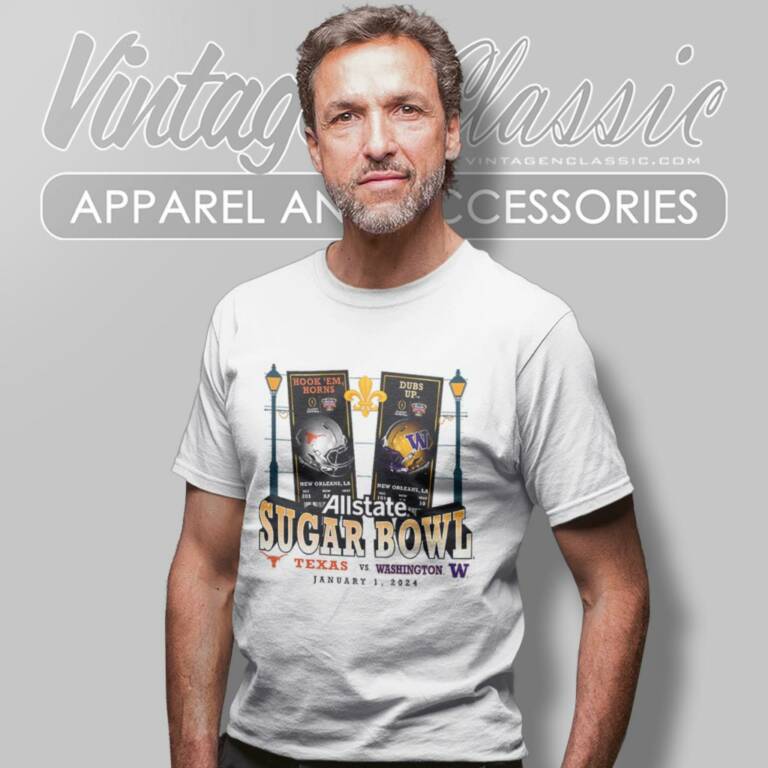 Texas Longhorns Vs Washington Huskies 2024 Sugar Bowl Matchup T Shirt Texas Longhorns Vs Washington Huskies 2024 Sugar Bowl Matchup T Shirt