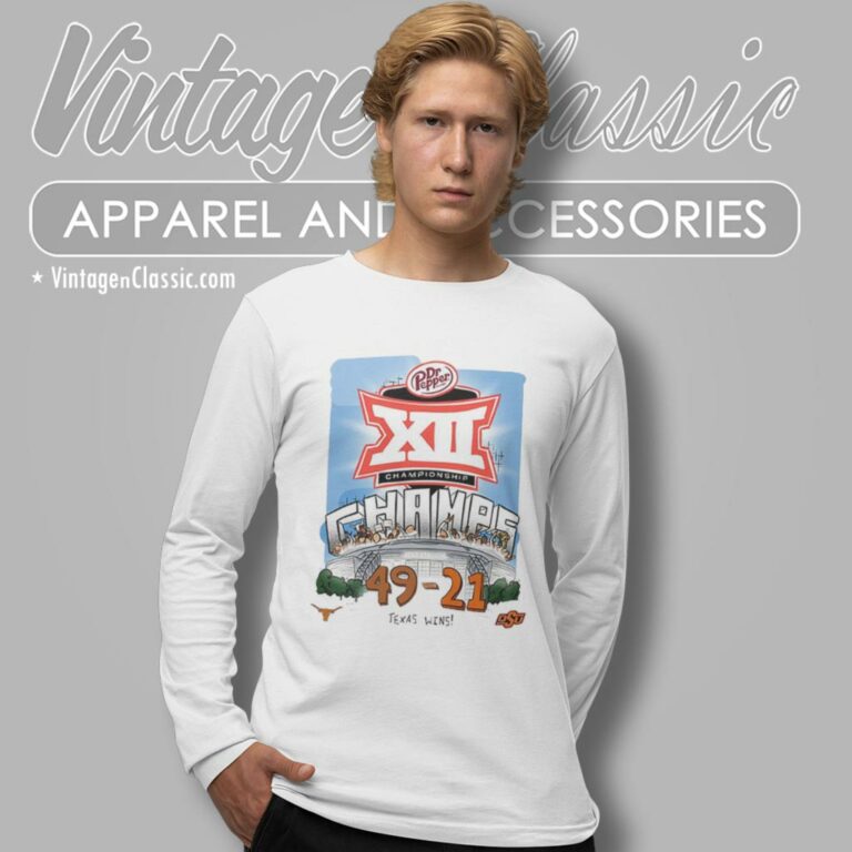 Texas Longhorns Wins 49 21 Oklahoma State Football 2023 Big 12 Championship Long Sleeve Tee Texas Longhorns Wins 49 21 Oklahoma State Football 2023 Big 12 Championship Long Sleeve Tee