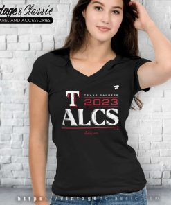 Texas Rangers 2023 Alcs Locker Room V Neck TShirt