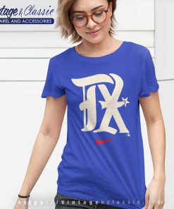 Texas Rangers 2023 City Connect Velocity Practice Performance Logo Women TShirt
