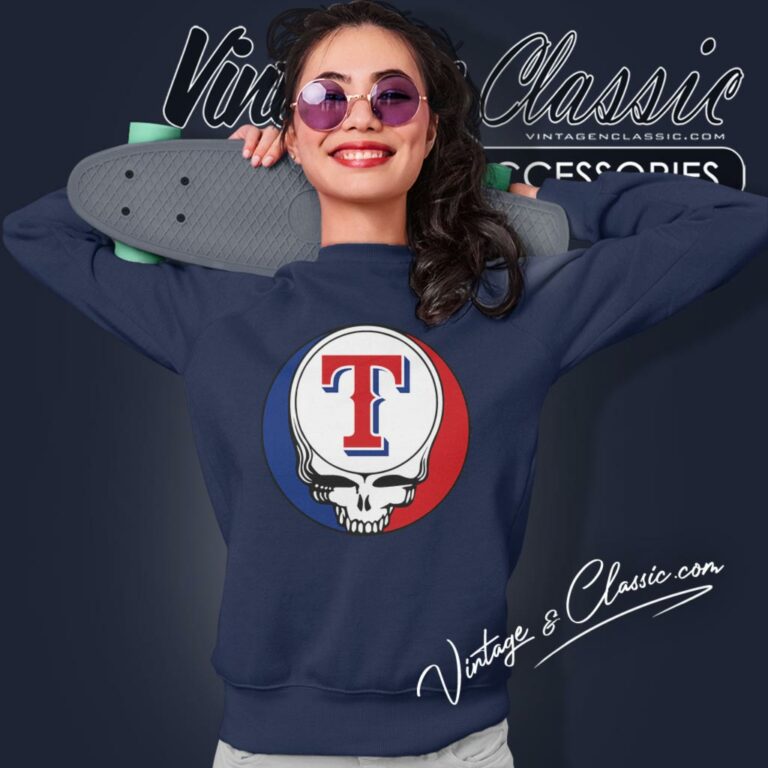 Texas Rangers Grateful Dead Steal Face Sweatshirt Texas Rangers Grateful Dead Steal Face Sweatshirt