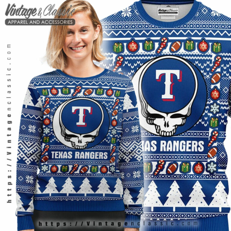 Texas Rangers Grateful Dead Ugly Sweater Ugly Sweater shirt Texas Rangers Grateful Dead Ugly Sweater Ugly Sweater shirt