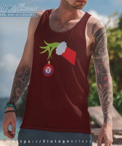 Texas Rangers Grinch Hand Holding Christmas Tank Top Racerback