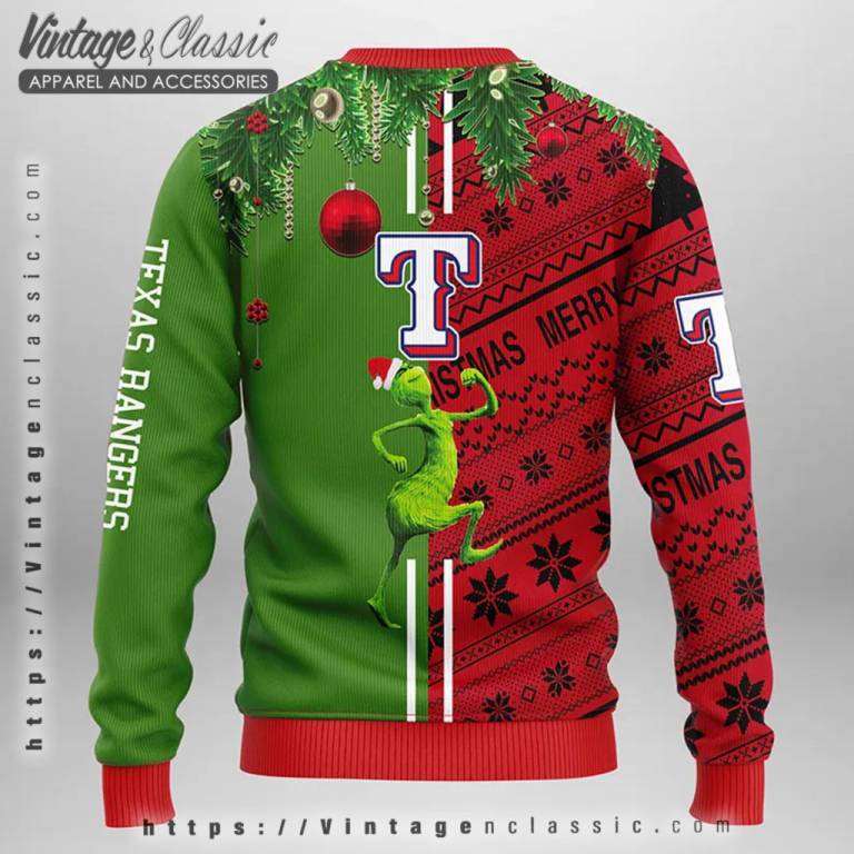 Texas Rangers Grinch Ugly Christmas Sweater back Ugly Sweater Texas Rangers Grinch Ugly Christmas Sweater back Ugly Sweater