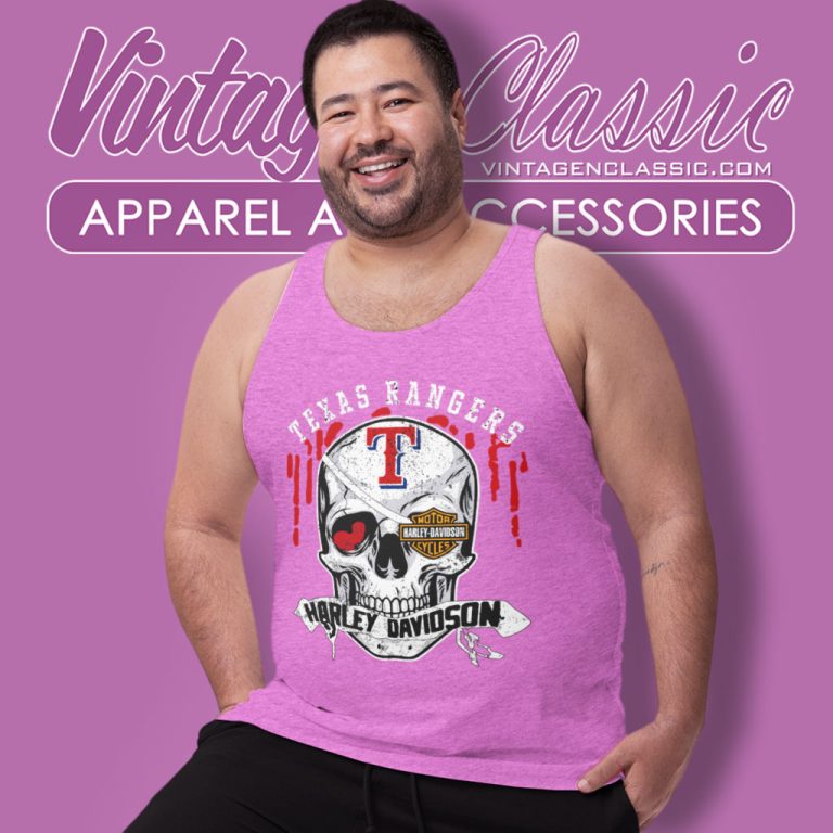 Texas Rangers Harley Davidson Skull Tank Top Racerback Texas Rangers Harley Davidson Skull Tank Top Racerback