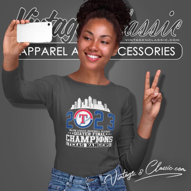 Texas Rangers Major League Baseball Playoff Champions Long Sleeve Tee Texas Rangers Major League Baseball Playoff Champions Long Sleeve Tee