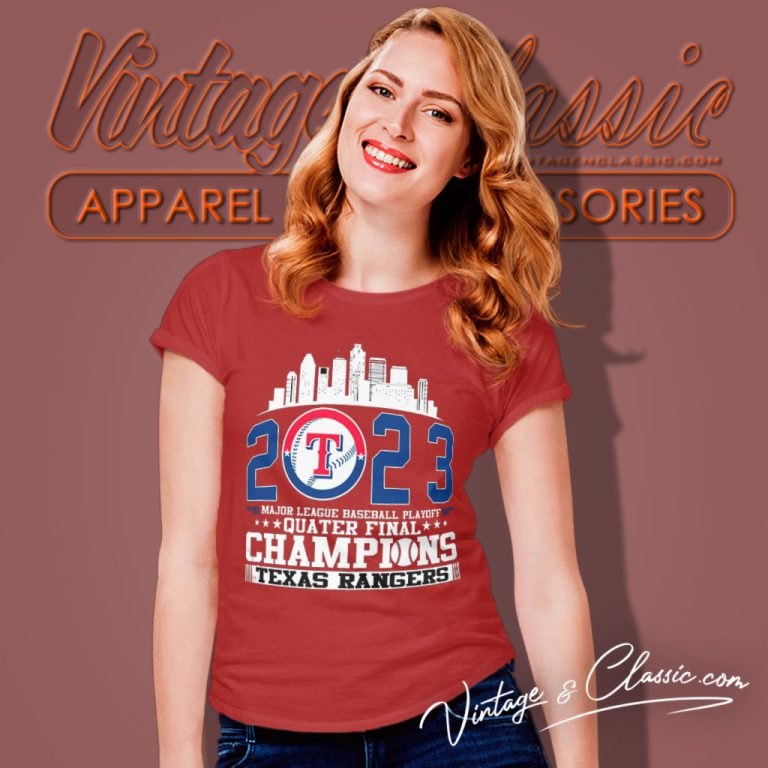Texas Rangers Major League Baseball Playoff Champions Women T Shirt Texas Rangers Major League Baseball Playoff Champions Women T Shirt