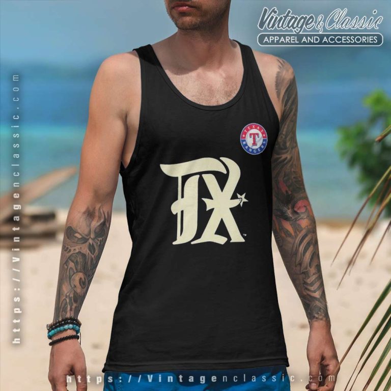Texas Rangers 2023 City Connect Logo Tank Top Racerback Texas Rangers 2023 City Connect Logo Tank Top Racerback