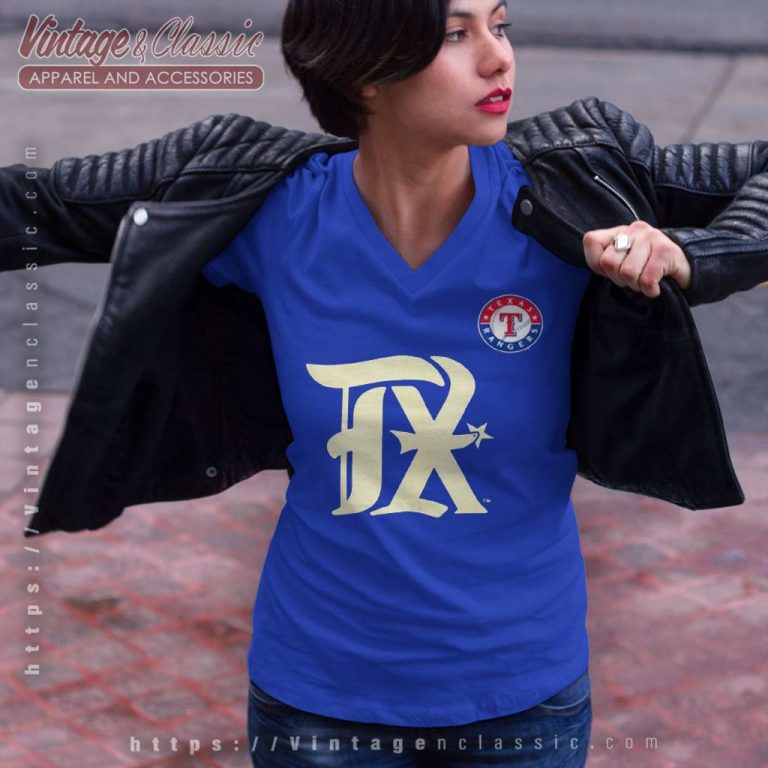 Texas Rangers 2023 City Connect Logo V Neck TShirt Texas Rangers 2023 City Connect Logo V Neck TShirt