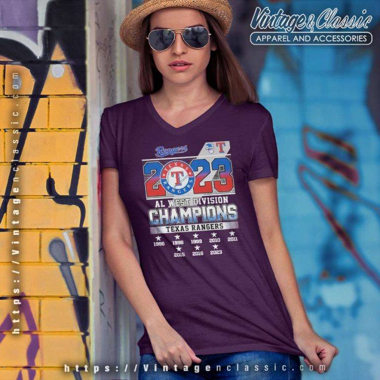 Texas Rangers Shirt Al West Division Champions 8x Champs 2023 V Neck TShirt Texas Rangers Shirt Al West Division Champions 8x Champs 2023 V Neck TShirt