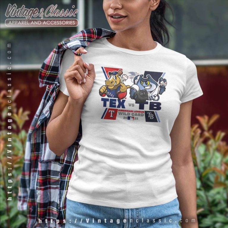 Texas Rangers Shirt Texas Rangers Vs Tampa Bay Rays Mascot American Women TShirt Texas Rangers Shirt Texas Rangers Vs Tampa Bay Rays Mascot American Women TShirt