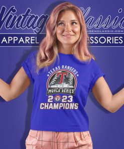 Texas Rangers Skyline 2023 World Series Champions Women T Shirt