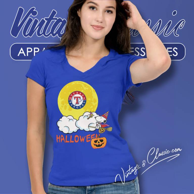 Texas Rangers Snoopy Halloween V Neck TShirt Texas Rangers Snoopy Halloween V Neck TShirt