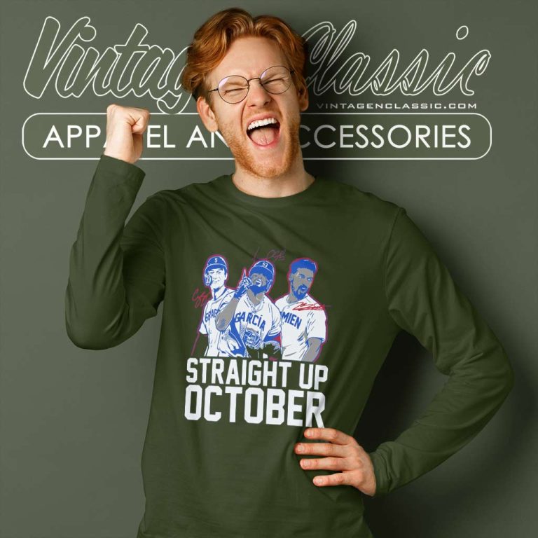 Texas Rangers Straight Up October Signatures Long Sleeve Tee Texas Rangers Straight Up October Signatures Long Sleeve Tee