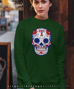 Texas Rangers Sugar Skull Baseball Sweatshirt