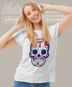 Texas Rangers Sugar Skull Baseball Women T Shirt