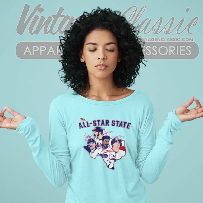 Texas Rangers The All Star State Signatures Long Sleeve Tee Texas Rangers The All Star State Signatures Long Sleeve Tee