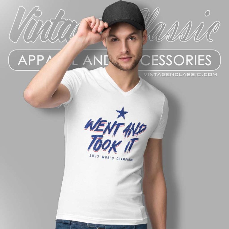 Texas Rangers Went And Took It 2023 Champions V Neck TShirt Texas Rangers Went And Took It 2023 Champions V Neck TShirt