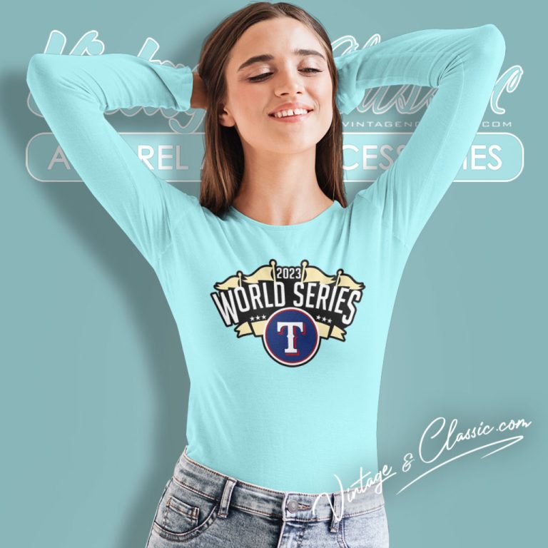 Texas Rangers World Series American League Champions 2023 Long Sleeve Tee Texas Rangers World Series American League Champions 2023 Long Sleeve Tee