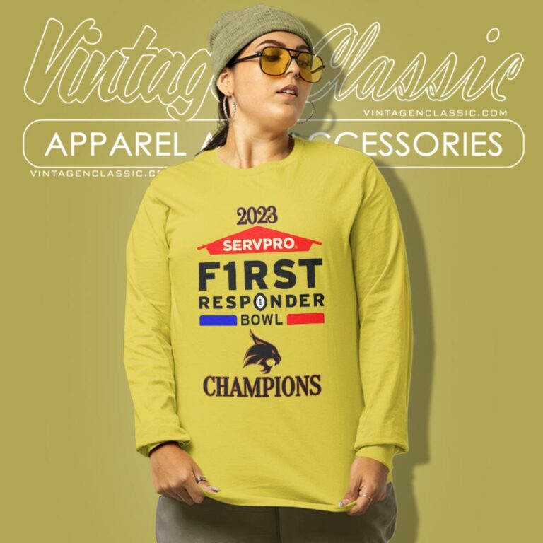 Texas State Bobcats 2023 Servpro First Responder Bowl Champions Long Sleeve Tee Texas State Bobcats 2023 Servpro First Responder Bowl Champions Long Sleeve Tee